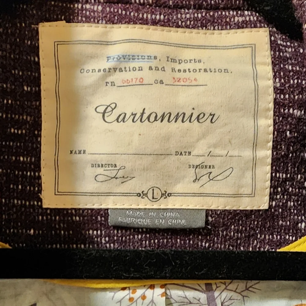 Anthropologie Cartonnier Dashes Knit Eggplant Blazer Size Large - Picture 5 of 13